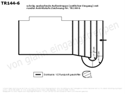 Zeichnung für Neugestaltung schräg auslaufender Außentreppe mit runder Antrittstufe (Bogen r=50 cm) und seitlichem Aufgang