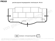Zeichnung für Eingangspodest zum selber bauen, Bogenradius 140 und 20 cm